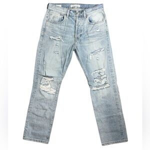 NEW PACSUN MEN'S MEDIUM WASH RIPPED VINTAGE LOOSE JEANS SIZE 30